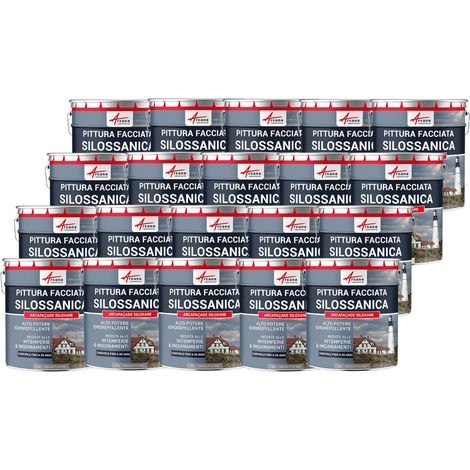 Pittura silossanica per esterni e facciate, ad alto potere idrorepellente - ARCAFAÇADE SILOXANE - 20 x 10 L Grigio platino - RAL 7036 - ARCANE INDUSTRIES