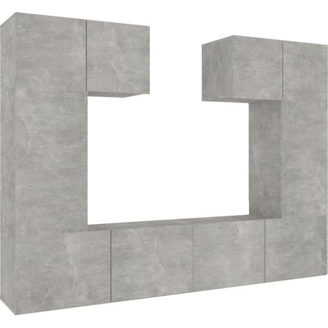 Set di mobili da 6 pezzi tra cui armadio credenza mobile TV televisore per soggiorno camera da letto salotto legno ingegnerizzato grigio 020025037