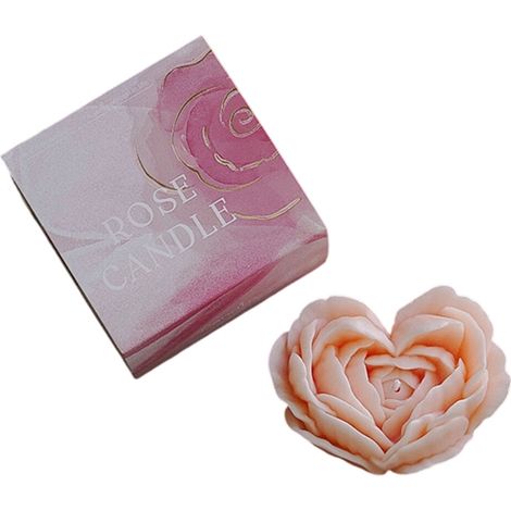 Vela aromática con forma de corazón de rosa, de larga duración, -3
