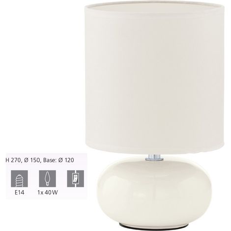 LAMPE DE TABLE E14 CÉRAMIQUE-TISSU BL -TRONDIO (1/4)