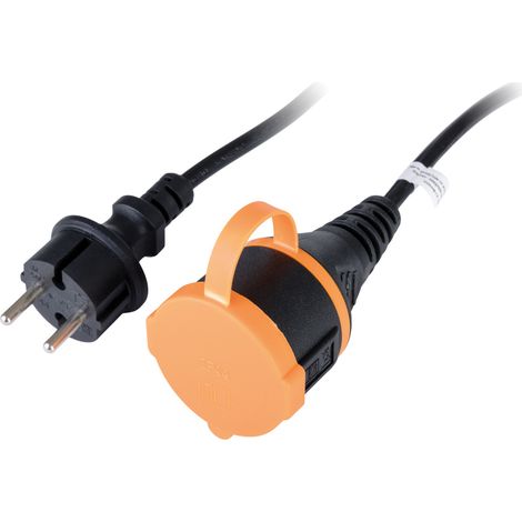 Zenitech – Rallonge étanche 2P H05VV-F 2x1,5mm² 25m – Protection IP44 pour usage extérieur – Alimentation tondeuses et outils de jardinage