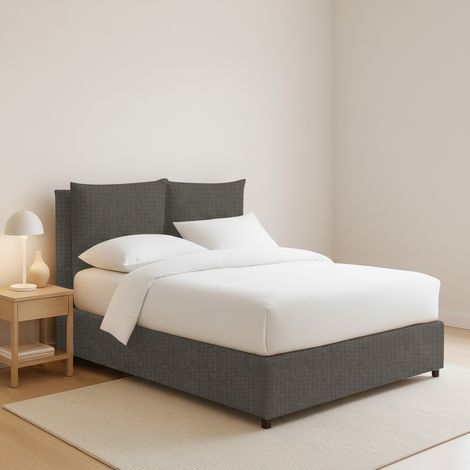 Cama Plaza y Media Newton, Desenfundable, Hecho en Italia, Gris Tortora (1/5)
