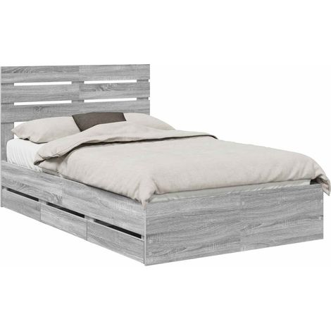 Maison Exclusive - Struttura del letto con cassetto Grigio Sonoma 120 x 190 cm