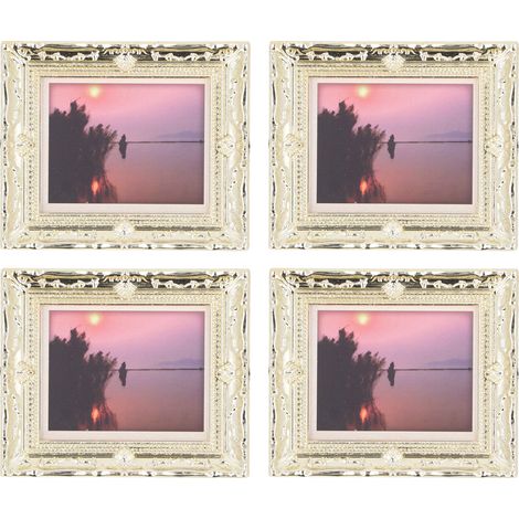 Lot 4 cadres photo miniatures 1:12 pour décoration maison, accessoires meubles de poupée, peinture artistique encadrée type 1 (1/5)