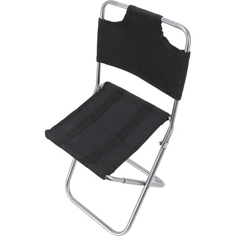 Chaise pliante portable en tissu respirant avec petit dossier, idéale pour la pêche, le camping, les barbecues et la randonnée. (1/5)