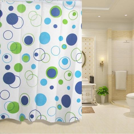 Rideau De Douche - 180 x 200 cm - Imprimé Coquillage - Matière PEVA Étanche Antibactérien - Avec 12 Anneaux C - 1 Pièce (1/5)