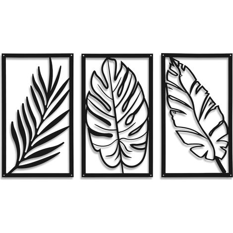 Tableau Decoration Murale (22x40 cm) - Lot de 3 Decoration Murale Metal (1/5)