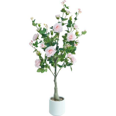 Albero fiorito artificiale, senza necessità di manutenzione, decorazione versatile, rosa chiaro (1/2)