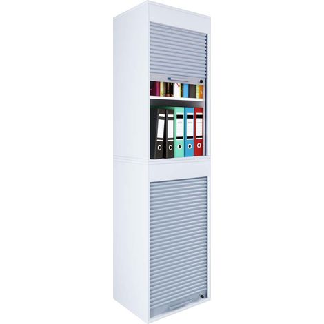 AktosXL Büroschrank 1 Rollladentür weiß. (1/2)
