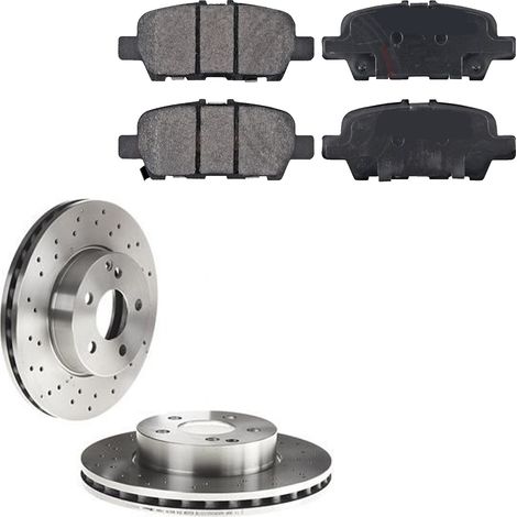 KIT FRENI POSTERIORI compatibile con NISSAN LEAF (ZE0) - DISCHI + PASTIGLIE OEM: P 56 087 / 17632 /SOSTITUZIONE DIRETTA/BASSA POLVERE/SILENZIOSO