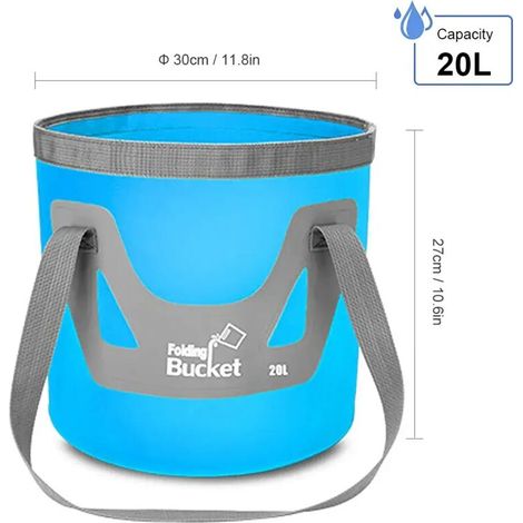 Douchette portable rechargeable (seau pliable en PVC) pour le camping, le bain, la randonnée, la plage et le nettoyage des animaux domestiques. Pompe 3,7 V, longueur 1,5 m.