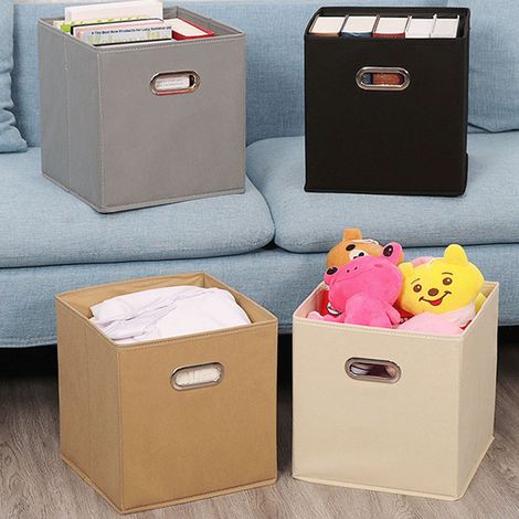 Große, minimalistische Aufbewahrungsbox aus schwarzem Stoff, ideal für Spielzeug, Büros, Schränke, als faltbare Aufbewahrungsbox oder tragbare Aufbewahrungsbox. (1/5)