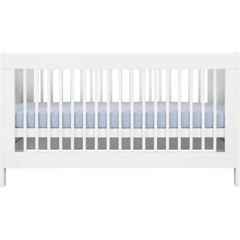 Lettino per Bambini 70x140 cm in Legno Bianco con Sponde Regolabili (1/5)