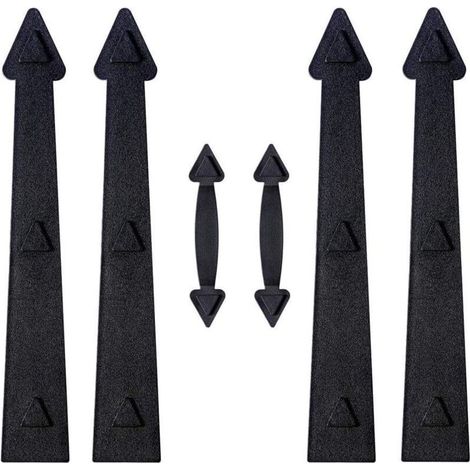 Kit di ferramenta decorativa per porta da garage magnetica, cerniere e maniglie decorative, nero (1/4)