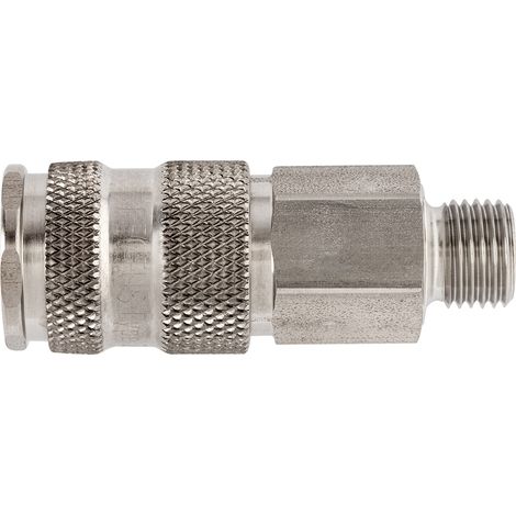 Raccord rapide pneumatique Legris, Filetage Mâle vers Mâle 1/4 in Male 23mm 1/4pouces Européen, Profil rectus en Acier ( Prix pour 1 )