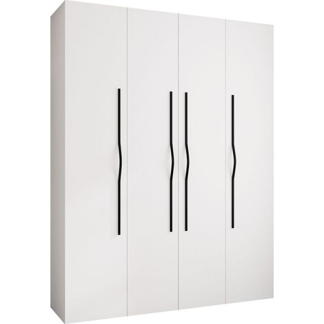 Armario Hartford 564, Blanco, 246x190x42cm, Puertas de armario: Con bisagras, Número de estantes: 16 (1/5)