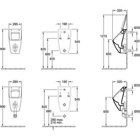 Villeroy & Boch 5504R1R7 Abs.UR Venticello 320x285x545mm