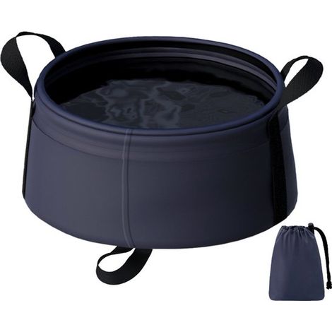 Petit seau pliable - seau de camping pliable - récipient à eau - seau de plage pliable - bleu (1/5)