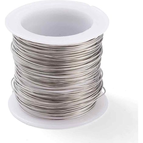 13 m langer, 0,7 mm dicker Draht aus 316er chirurgischem Edelstahl für die Schmuckherstellung, Edelstahlfarbe (1/5)
