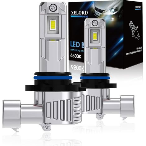 HIR2 9012 LED Bulbs 55W 14000LM Cool White 6500K, Pack of 2 (1/5)