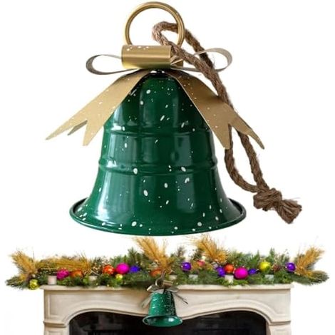 Ornements Cloches De Noël Cloche en Métal Classique avec Nœud Breloque (1/5)