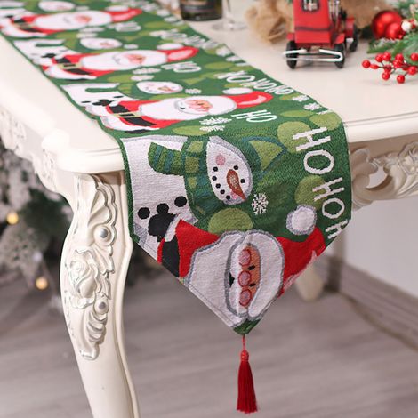 Nappe De Table En Coton Lin - Motif Noël Bonhomme De Neige - Pour Cuisine Salle À Manger Décoration De Fête - 1 Pièce (1/5)