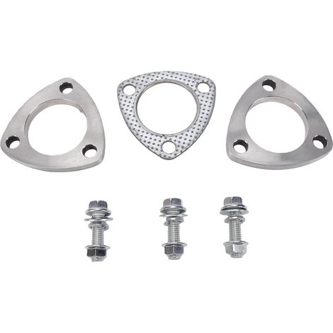 Kit connexion bride échappement 2 pouces, 3 boulons, acier inoxydable avec joint automobile (1/5)