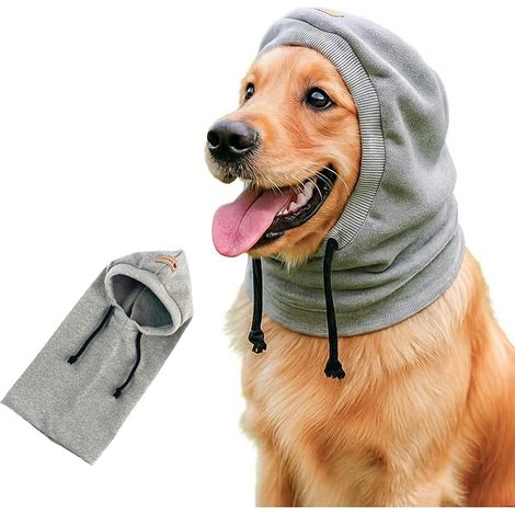 1 casquette et snood chien, cache oreille, coton double couche, fermeture réglable, anti-bruit, hiver (1/4)