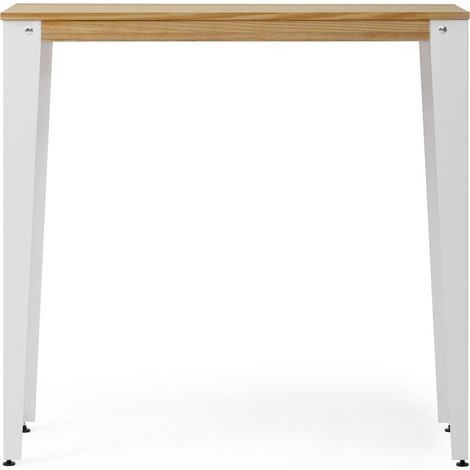 Mesa Lunds Alta 39x70x110cm Blanca en madera maciza de pino acabado natural estilo nórdico Industrial Box Furniture