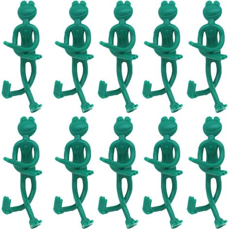 CSPARKV 10pcs Plant Stakes Tree Ties Decorative Frog Ties Foldable Garden Trellis for Plants Support Gardening Supplies
