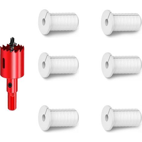 6 PCS 19mm Boîtier Mural pour Câble, Antidérapant Grilles Murales Grille Câble Ethernet d'alimentation pour Câble et Trous de Fil de Meubles, avec Scie Cloche (19mm, Blanc) (1/5)