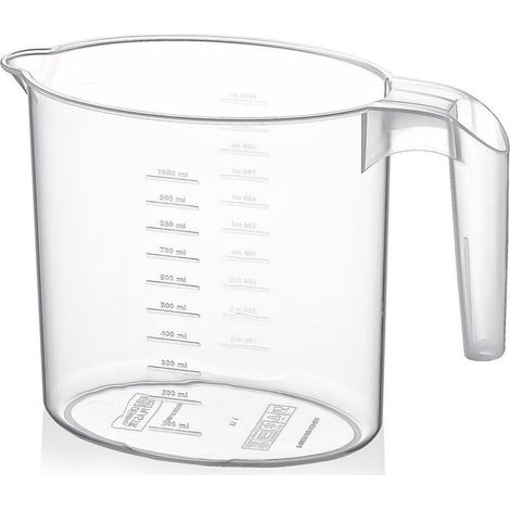 Carafe en plastique avec verre doseur 1 l (1/3)