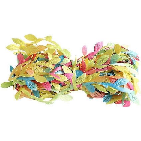 Guirlande de feuilles artificielles en vigne, guirlande de feuillage à faire soi-même pour couronnes, fêtes, mariages et décorations murales (0 mètre)-Multicolor
