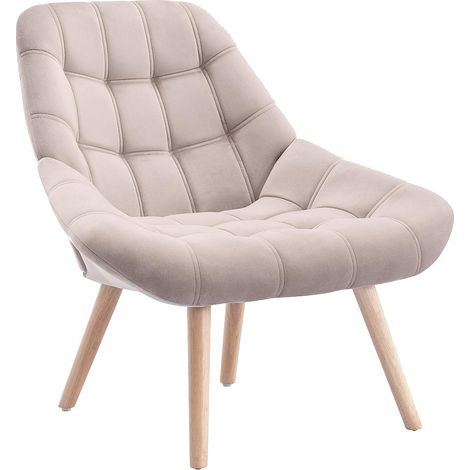 Poltrona in Velluto Beige - LUOSTO