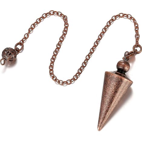 Pendule spirituel en bronze et cuivre à pointe pointue pour la divination, la guérison, la radiesthésie, la wicca et l'équilibrage. (1/5)