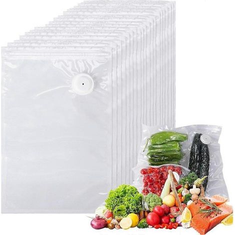 30 pièces aspirateur Sealer Sacs aspirateur Food Zipper sac Réutilisable Sealing pompe rangement sac Household Meat Food Fresh-Keeping sac (1/5)