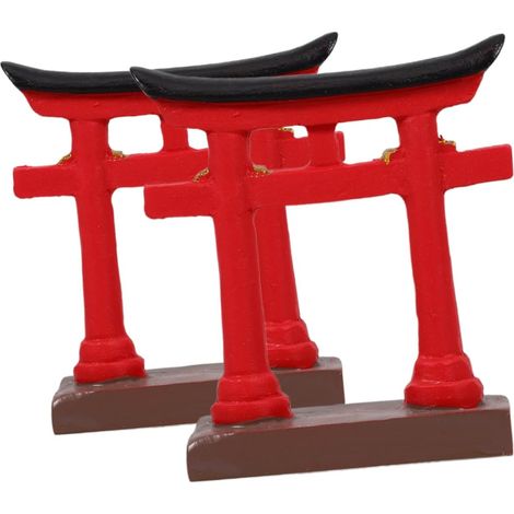 Lot De 2 Mini-Portes Décoratives pour Aquarium Style en Résine pour Décoration D'aquarium