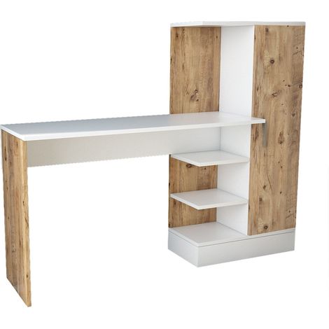 Bureau d'étude moderne - CT2 - Pin atlantique / Blanc - 152,3 x 95 x 50 cm (1/4)