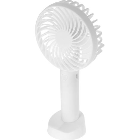 Ventilateur USB portable en plastique blanc léger avec batterie 1200mAh, design mini, pour bureau et chambre (1/5)