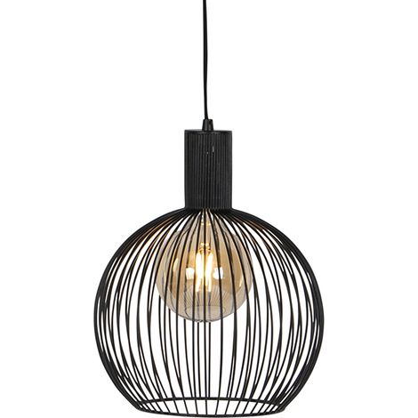 Design runde Hängelampe schwarz 30 cm - Wire Dos