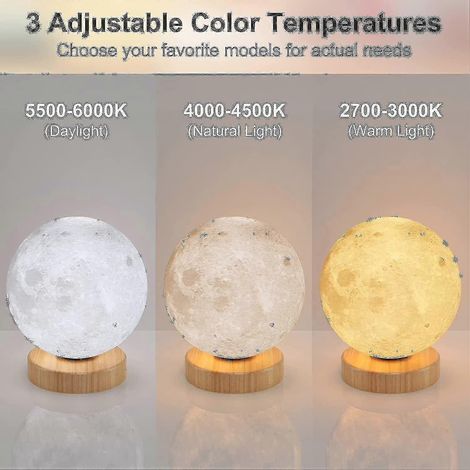 Lampe de luminothérapie 10000 Lux, lampe lumière du jour avec 3 températures de couleur, luminosité réglable (dp) (1/2)