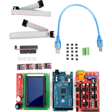 Kit RAMPS 1.4 Contrôleur Imprimante 3D pour Mega 2560 R3, écran 12864, drivers 8825, matériel d'impression
