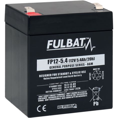 Fulbat – Batterie AGM plomb étanche 12V 5.4Ah – Dimensions 92x71x108mm – Pour applications solaires et éoliennes (1/2)