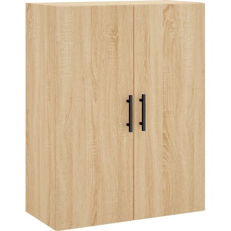 Armadio a parete design moderno portaoggetti sospeso 69,5 x 34 x 90 cm in legno multistrato rovere sonoma 020048598