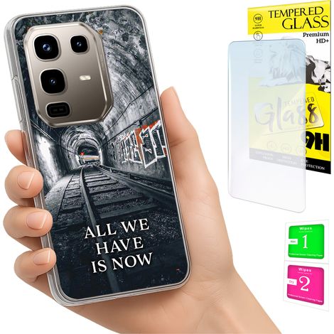 Custodia per Infinix Note 50 Pro 4G, cover posteriore con vetro 9H. (1/5)