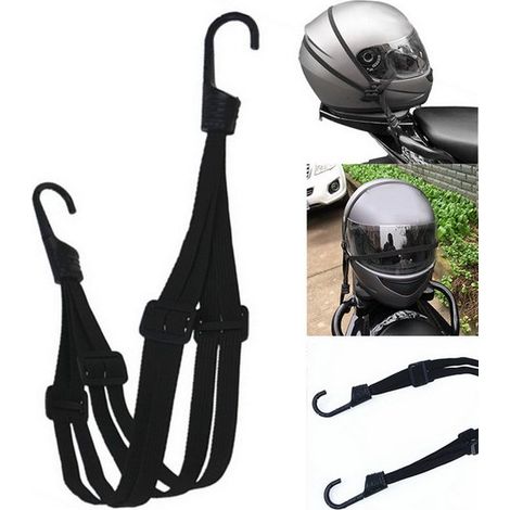 Sangles universelles pour bagages moto - sangle vélo - accessoires vélo - Sangle à bagages avec crochet - Sangles d'arrimage en caoutchouc noir (1/5)
