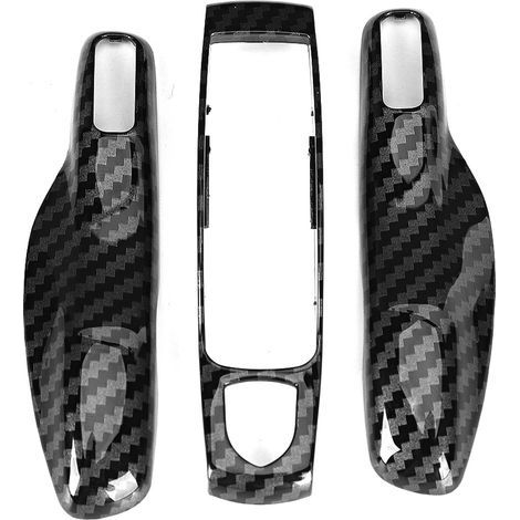 3 pieces/set Carbon Fiber Style Car Key Trim Cover Suitable for Porsche Cayman/Macan/Boxster (1/5)