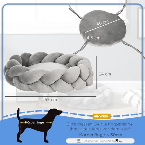 Coussin pour chien et chat, panier moelleux lavable, 55x55x14 cm, gris, lit confortable pour animal domestique avec coussin amovible. (1/5)