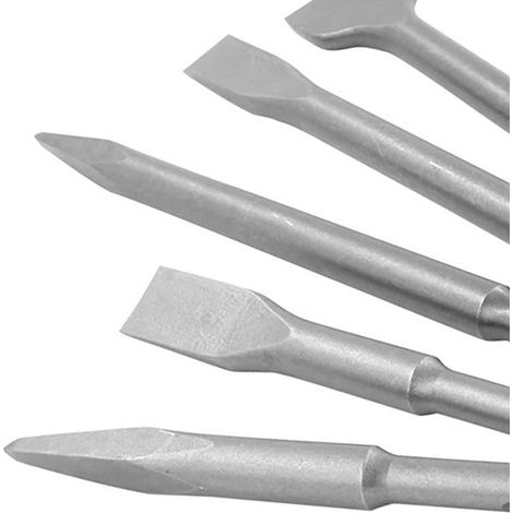 Ensemble de 5 burins à percussion électrique 40CR, forets à percussion à tige ronde, burins plats pointus pour murs en béton (1/5)