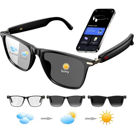 Les lunettes intelligentes AI ChatGPT prennent en charge la traduction de 160 langues, le Bluetooth, les appels vocaux, les verres photochromiques et sont étanches à l'eau et à la poussière (IP67). (1/5)